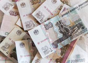 Russian rubles  close-up