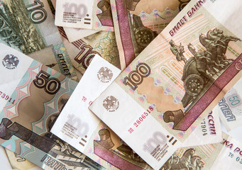 Russian rubles close-up