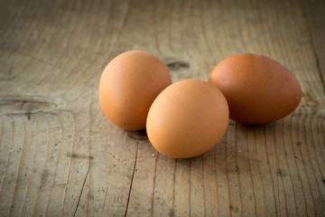 eggs on wooden table