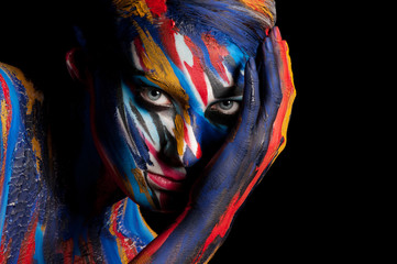 Colorful portrait of a girl.