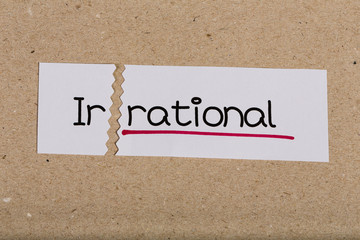 Sign with word irrational turned into rational