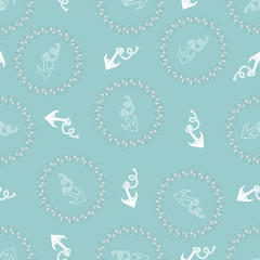 Seamless texture with pattern of stylized anchors