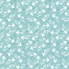 Seamless texture with pattern of stylized anchors