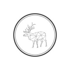 Illustration of origami polygonal stag symbol