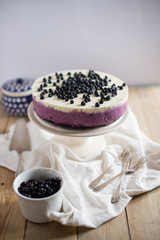 bluberries cheesecake with white chocolate
