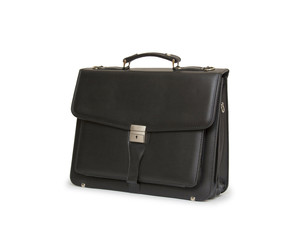 Business leather briefcase isolated