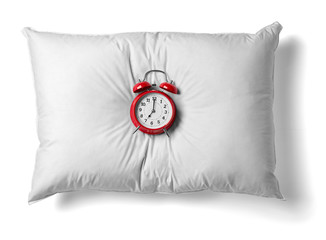 pillow and clock