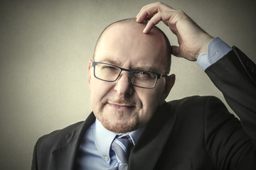 Undecided businessman