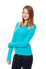 Fototapeta premium Young woman with toothy smile