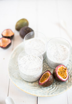 Coconut and Passionfruit Chia Pudding