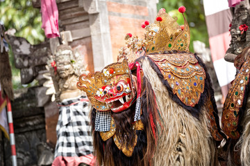 Barong dance mask of mythological animal,
