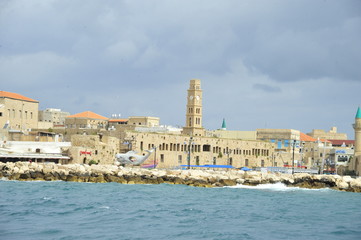 The walls of the old Acre port fortress 