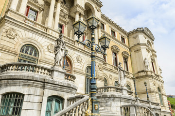 Fototapeta na wymiar Facade of the City Hall of Bilbao (Spain)