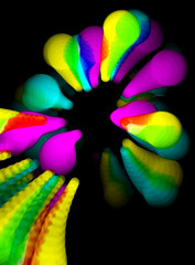Colorful abstract background - out of focus party lights streaks