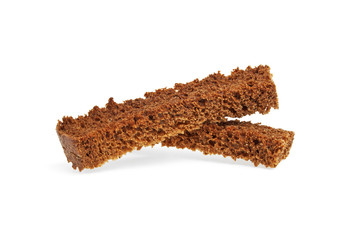 Rye crackers on a white background