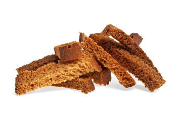 Rye crackers on a white background