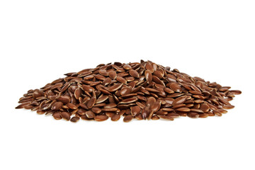 Fflax seeds isolated on white background