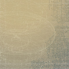 Technical retro background. Conceptual vector template. Abstract