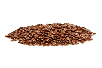 Fflax seeds isolated on white background