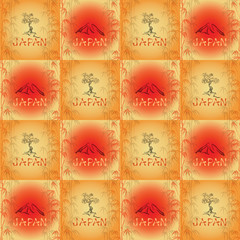 Abstract seamless background with Japan symbols