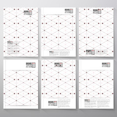 Dotted pattern with rhombus and nodes. Brochure, flyer or