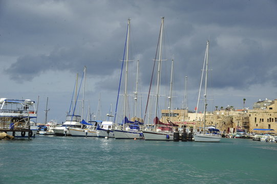 Harbor of old city of Acre - Sea Port, Akko, Israel