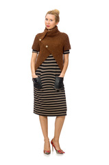 Beautiful young woman isolated on white