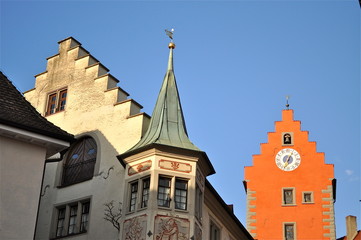 Fototapeta na wymiar Meersburger Altstadt mit Zeitturm