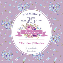 Baby Arrival Card for Baby Shower