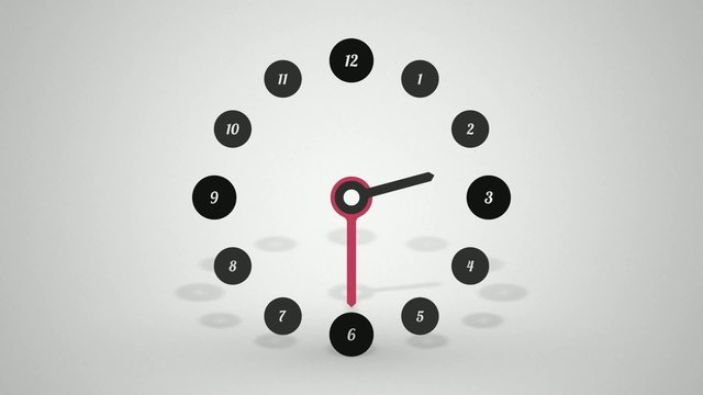 simple clock half a day with shadow