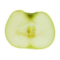Slice of green apple in the macro scale