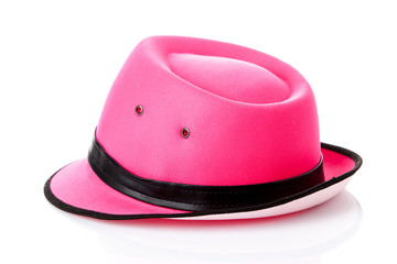 pink hat on white background