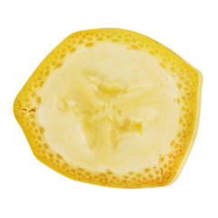 Slice a banana in macro scale