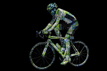 Naklejka premium writing with cycling