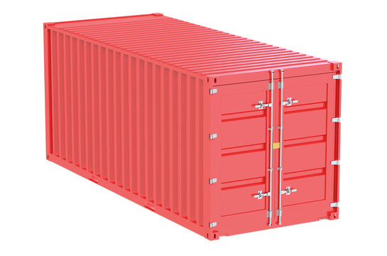 red cargo container