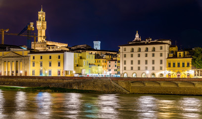 Fototapeta na wymiar View of Florence over the River Arno - Italy