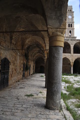 Ottoman tower in old city of Acre, Khan Al-Umdan