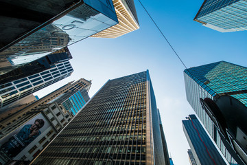 Obraz na płótnie Canvas Tall skyscrapers in downtown of Hong Kong