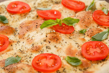 Italian focaccia with tomatos