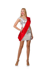 Beauty contest winner isolated on the white