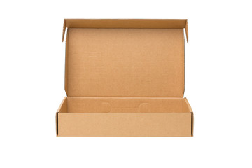 Open shipping cardboard box isolated