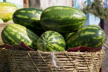 watermelon in the market in Guatemala