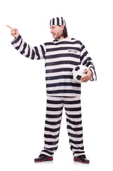 Prison inmate isolated on the white background