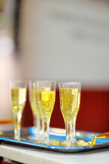 Lots of champagne glasses