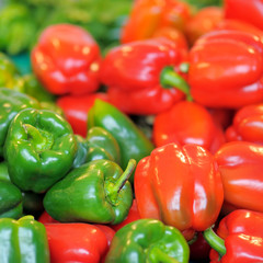 Fresh healthy bio red and green paprika