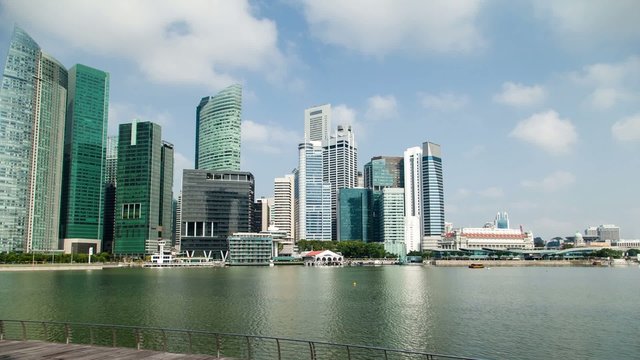 Singapore Skyline at Marina Bay Downtown Financial District