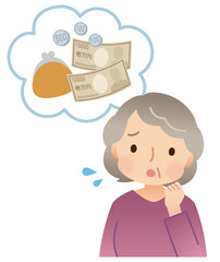 シニア女性　お金の心配