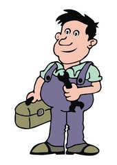 plumber, color, vector illustration