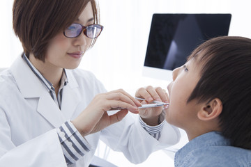Boy have a dental checkup