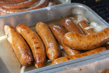 Grilled pork with herb sausage